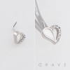 ASYMMETRICAL OPEN DUAL HEART  316L SURGICAL STEEL L-SHAPE NOSE RING